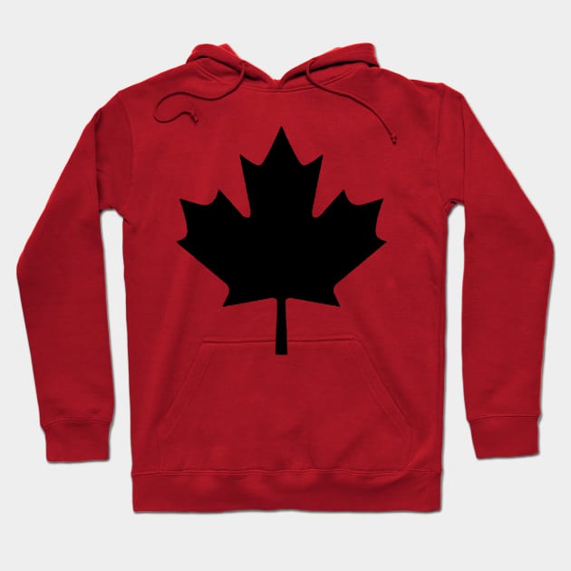 Black Maple Leaf Canada Pride Hoodie by Scarebaby